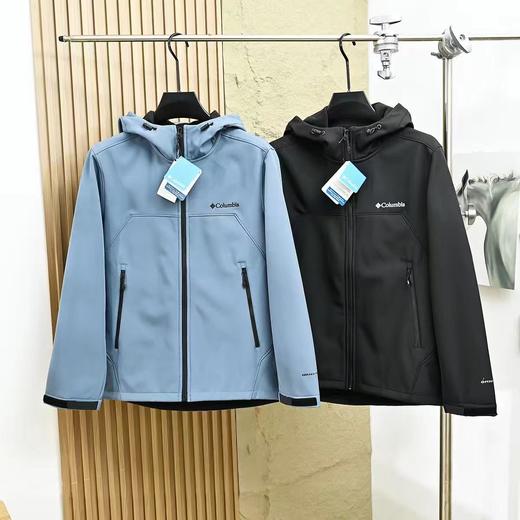 F032313春季秋冬季软壳防水防风内里加绒加厚款连帽冲锋衣 商品图0