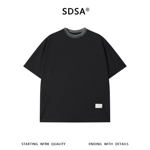 26675SDSA男装2026新款高贵轻奢美式潮牌撞色领口设计短袖T恤百搭上衣 商品图1