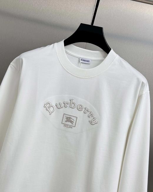 F032351徽标做旧商务风刺绣LOGO圆领舒服柔软长袖T恤 商品图4