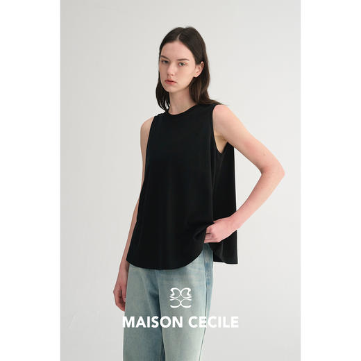 MC四色|莱赛尔亚麻舒适松弛感春夏简约A摆无袖背心MAISON CECILE 商品图2