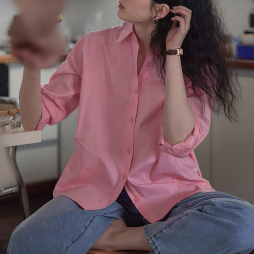 【时尚气质春款衬衫合集】超显瘦收腰掐褶衬衫，大气廓形府绸衬衫，内搭外穿两相宜 商品图1