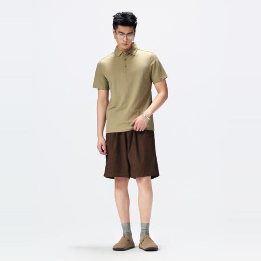 PINLI品立2026夏季新款青年纯色纽扣领短袖上衣POLO衫体恤潮牌男GD262112051 商品图4