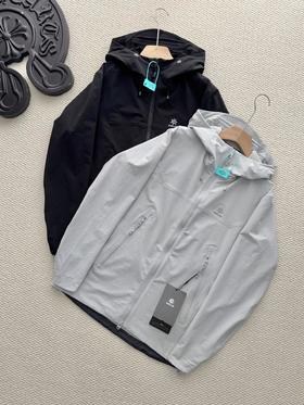 F032306春秋新款防风防雨耐磨耐刮情侣同款连帽软壳冲锋衣