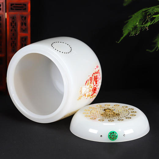 骨灰坛琉璃白玉地藏王菩萨骨灰桶骨灰坛 商品图2