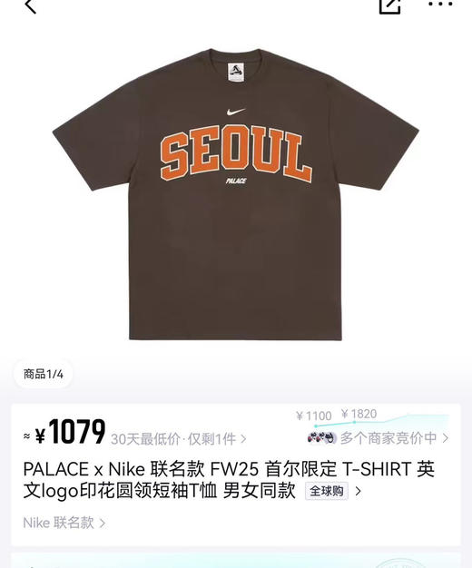 Nk联名PALACE国家地区限定短袖t 商品图8