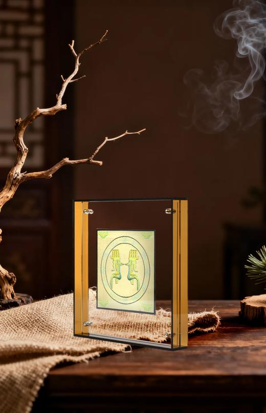 蜀锦神鸟纳福立屏摆件 商品图1