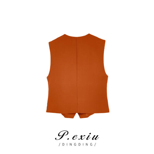 03-4潘依绣丁丁宠粉PanYiXiu/潘依绣秋季英伦风气质显瘦休闲百搭无袖马甲 Z77645 商品图1