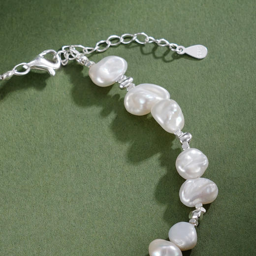 子佩集【霜影缪斯】银S925珍珠惜王妃手链【SPB0530003】5-7.5mm珠巴洛克2601 商品图2