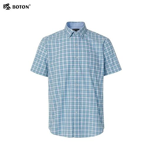 波顿夏季男士短袖衬衫｜格纹精准对位，合身剪裁里藏着用心MS098225 商品图5