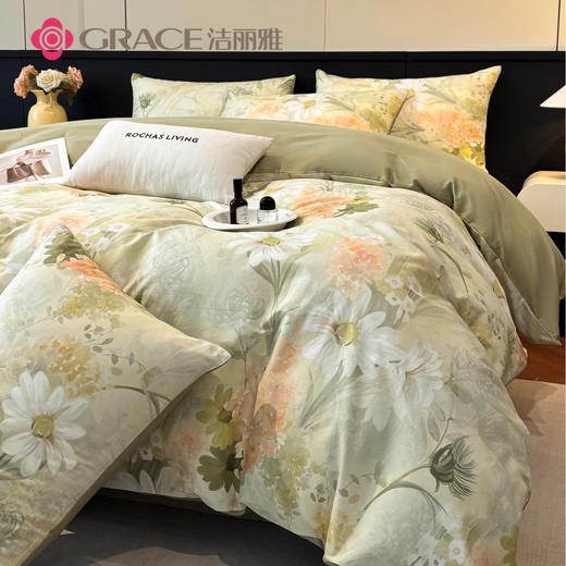 洁丽雅（Grace)朝花夕拾.40支精梳棉数码印花四件套JLY25602 商品图1