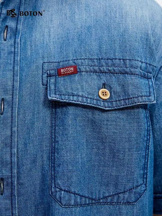 波顿夏季男士工装蓝牛仔短袖｜硬挺有型，夏日相伴MS099225 商品图4