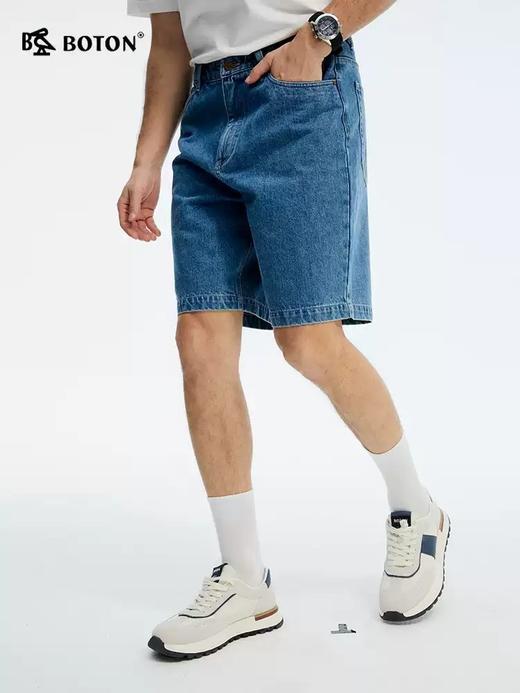 [纯棉]波顿男士夏季宽松牛仔中裤 夏季纯棉透气五分裤 休闲百搭裤子MF006225 商品图2