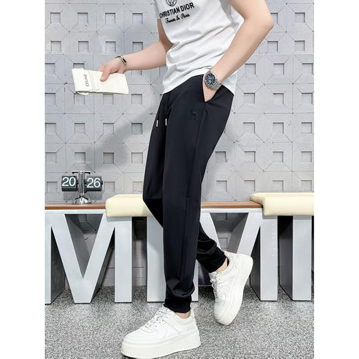 简约纯色长裤修身松紧腰休闲男裤  KDZC-26033 商品图1