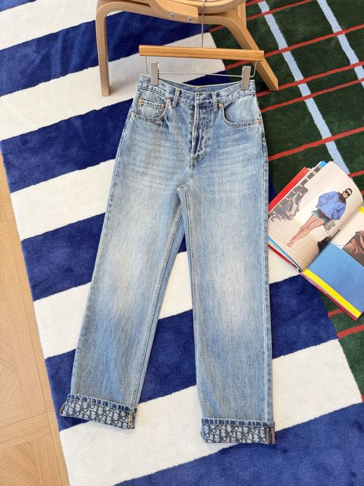 迪奥  最新款26Ss新款卷边老花牛仔裤 商品图10