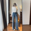 【春日蓝调】超美流星闪钻！2026显腿长直筒阔腿牛仔裤柔软高腰显瘦百搭随性长裤女款！ 商品缩略图0
