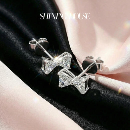 Forever·永恒之环系列 ShiningHouse培育] 18k金钻石耳饰 专利特切星运钻人工真钻人造钻石K金耳饰时尚钻石耳饰耳钉【此商品不支持7天无理由退货退款】30分和60分预计3日发货 商品图3