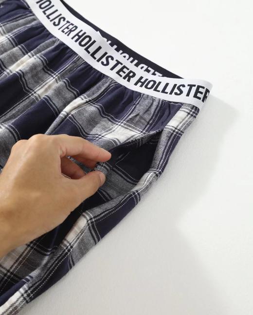 F032360水洗磨毛挺阔有型格纹字母织带休闲长裤睡裤 商品图3