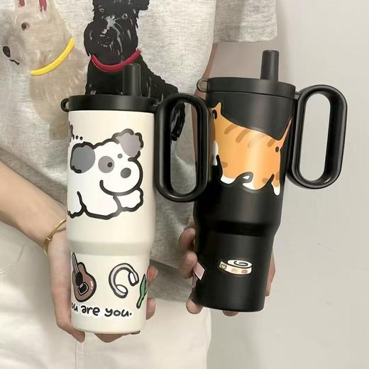 【高颜值❗️萌趣水杯】冰霸杯吸管杯双饮保温杯便携随行巨无霸不锈钢学生萌趣水杯。ya 商品图2