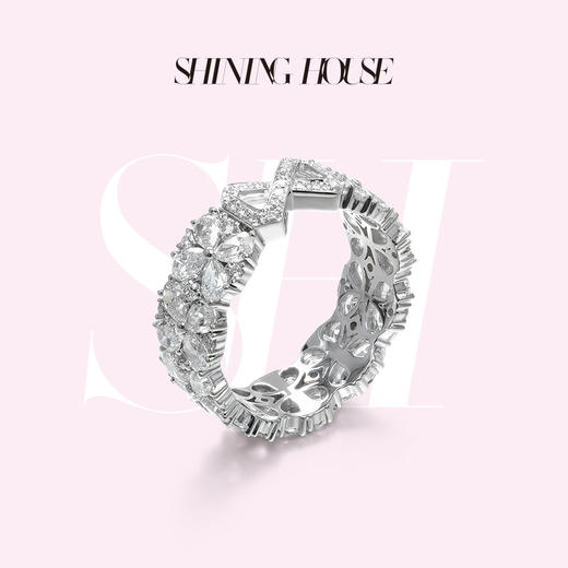 星运钻·永恒之环系列 ShiningHouse培育] 18k金钻石戒指 专利特切钻石星运钻人工真钻人造钻石K金戒指时尚钻石戒指【此商品不支持7天无理由退货退款】 商品图0