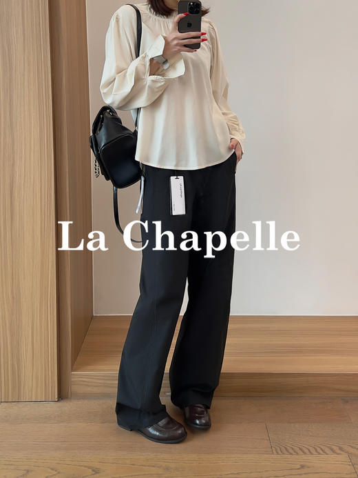 专柜实拍【极简通勤】拉夏贝尔/La Chapelle好穿不易皱！高腰显瘦百搭休闲裤遮胯显瘦长裤 商品图4