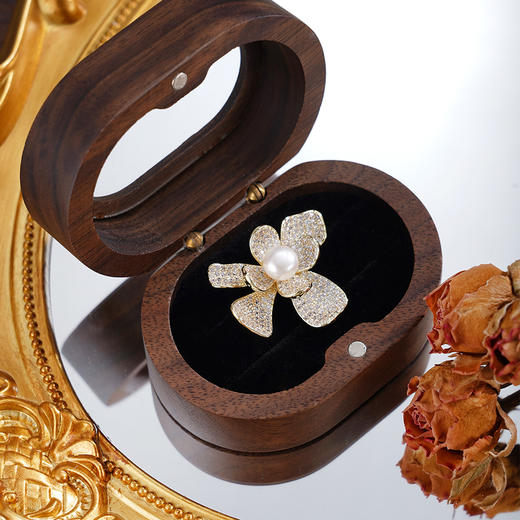 子佩集【花绽年华】珍珠AOYA奥雅胸针【XXXZ236】7mm珠镀金花朵2601 商品图1