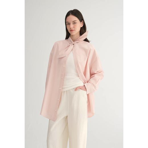 MC两色|高支全棉舒适优雅设计感兔耳朵廓形衬衫MAISON CECILE 商品图0