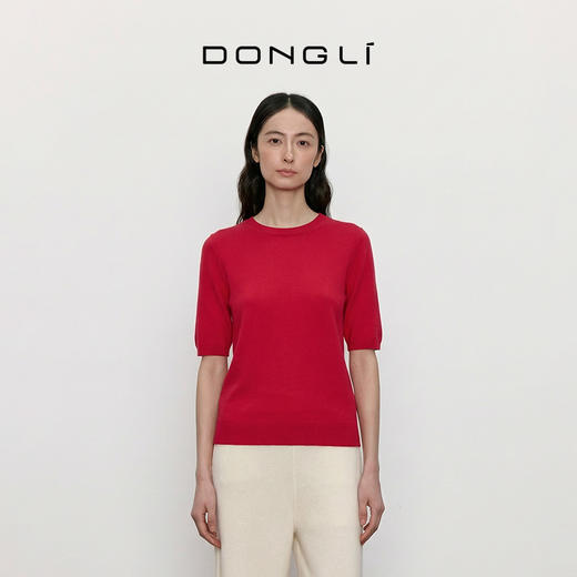 东黎 • 山羊绒女士春秋圆领经典基础百搭短袖 270 商品图1