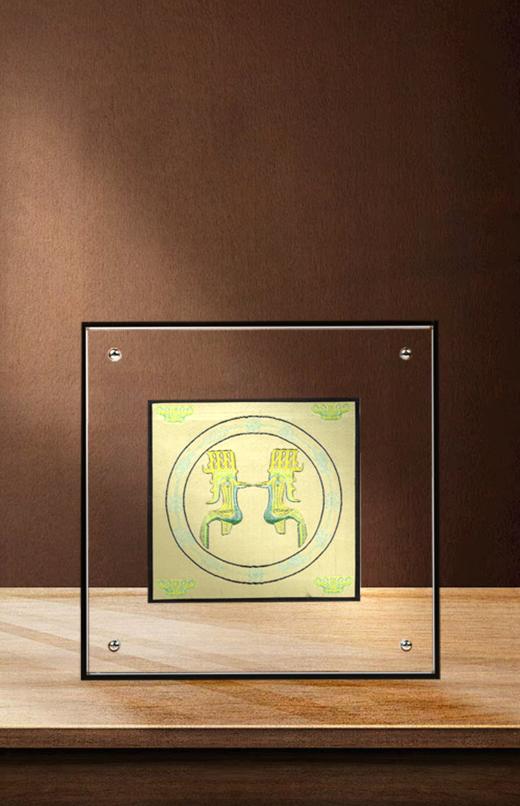 蜀锦神鸟纳福立屏摆件 商品图0