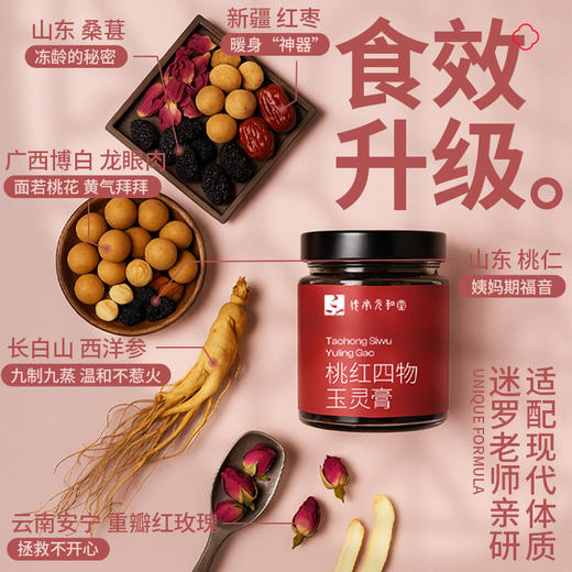 【桃红四物玉灵膏】元和堂 | 全新升级九制九蒸 桂圆女性姨妈养生古法膏 220g 元和好物 迷罗亲研 商品图2