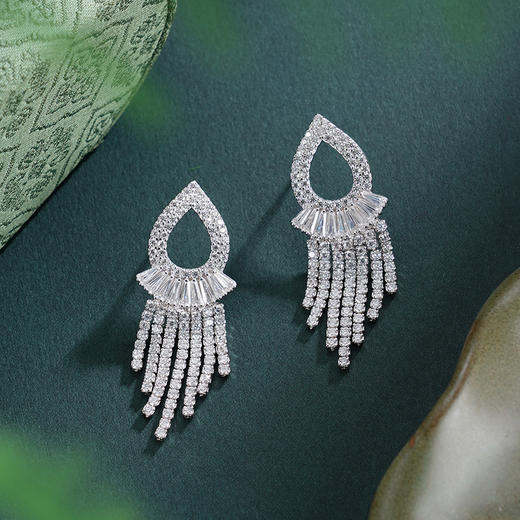 子佩集【明媚之光】银S925耳环【YK01360AA01】时尚孔雀流苏2601 商品图0