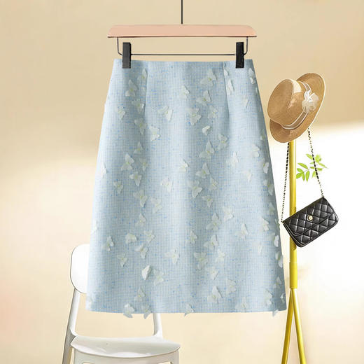 丁摩 熟女风提花半身裙女春夏新款高腰显瘦A字裙百搭半裙子 6ZF-7169 商品图3