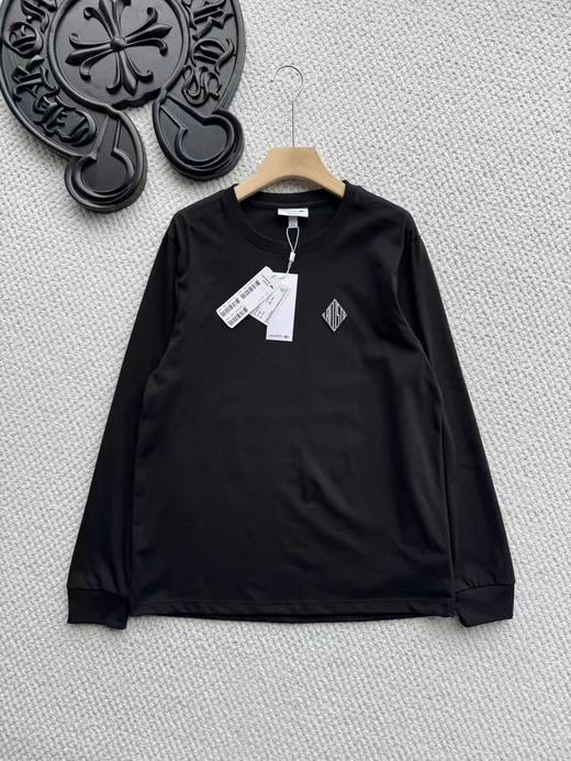 F032361春季百搭新款简约菱形刺绣LOGO休闲运动长袖T恤 商品图6