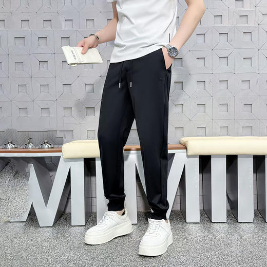 简约纯色长裤修身松紧腰休闲男裤  KDZC-26033 商品图0