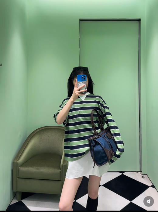 普拉达 26新款 复古条纹党本命款短袖T恤 商品图8