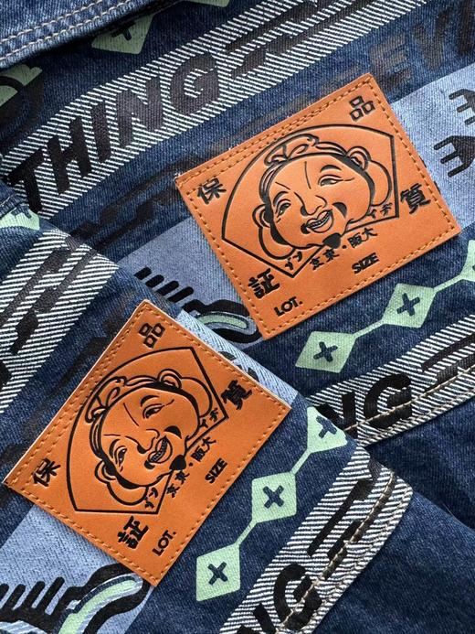 F032309新款男士复古风格海鸥印花拼接牛仔面料夹克外套 商品图11