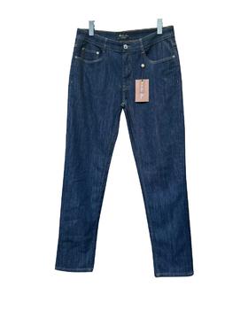 男款皮标牛仔裤长裤la015