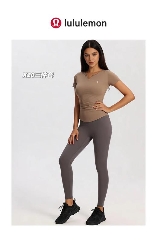 F032355前拉链防震内衣+T恤+瑜伽裤运动瑜伽三件套 商品图11