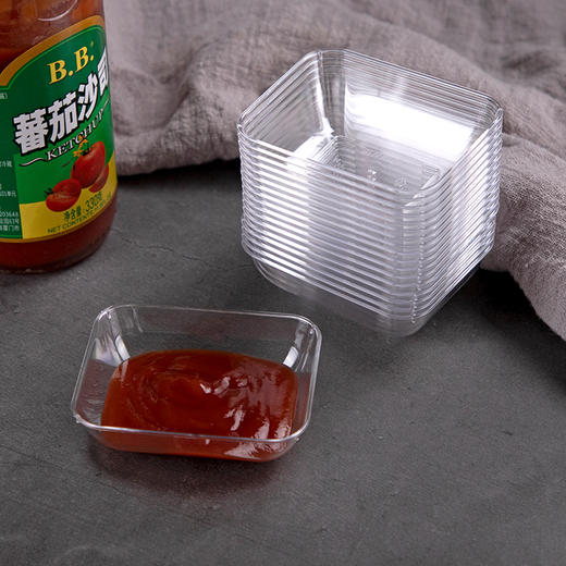 喇叭花一次性酱油盒 托盘寿司盒芥末调味酱油碟 酱料托碟 碟子骨碟圆形酱料碟 商品图1