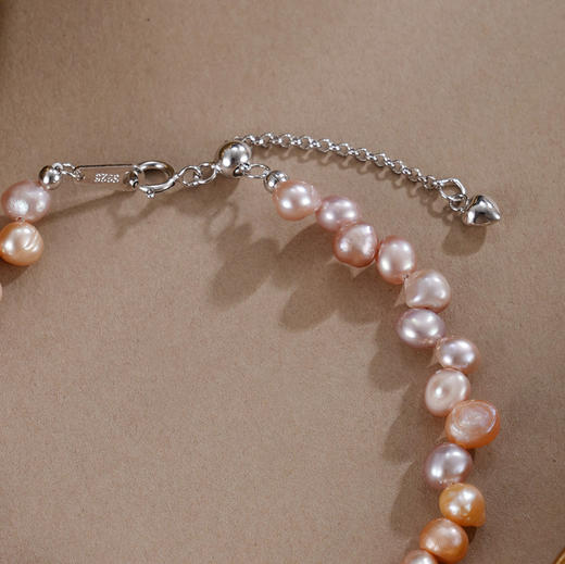 子佩集【幻彩流萤】银S925珍珠惜王妃手链【SPB0320001】4mm珠粉紫巴洛克2601 商品图2