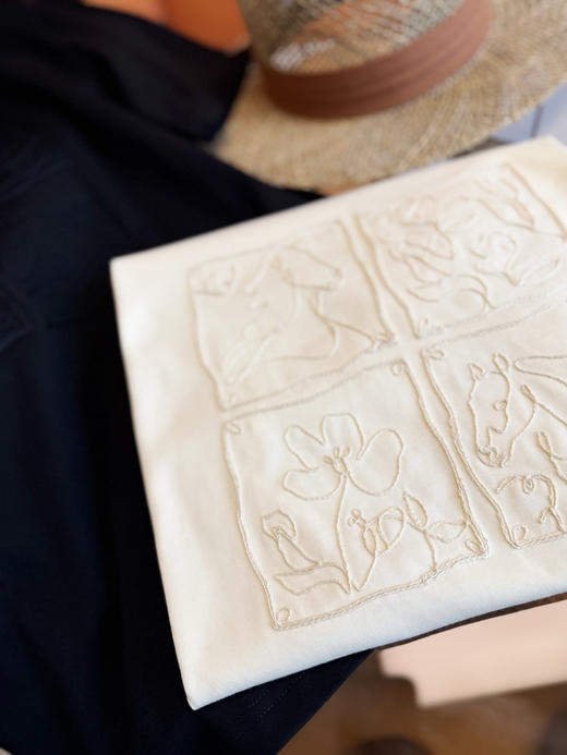 2026/3/23手工小马刺绣高克重长绒棉 T 恤，7-10个工作日发货 商品图7