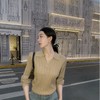 【3-5天发货】春夏打底衫 老钱风拉夫绞花polo领针织衫 商品缩略图4