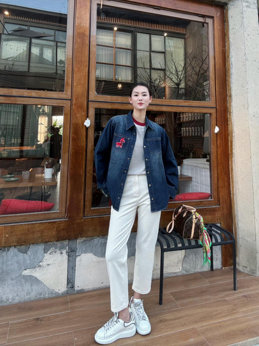 【马上红】噢蜜ooomeooo小马🐎刺绣牛仔外套 商品图7