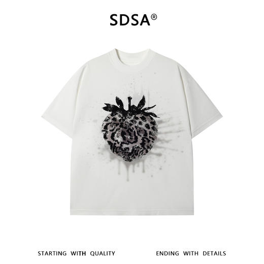 68502SDSA男装2026新款高贵轻奢潮牌豹纹草莓泼墨短袖T恤时尚百搭上衣 商品图1