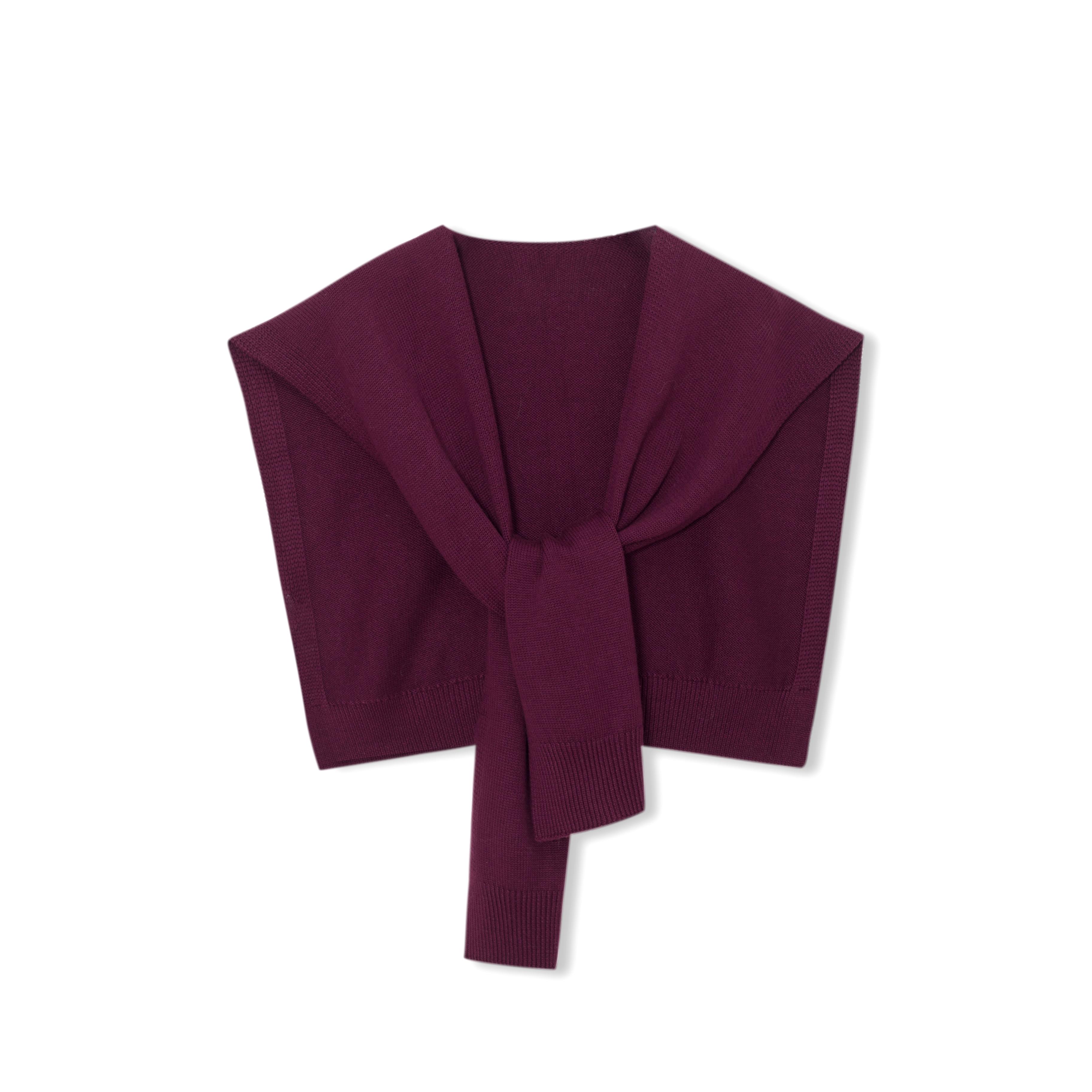 【积分换购不退货】伊芙丽紫红色针织披肩1BB1W0231