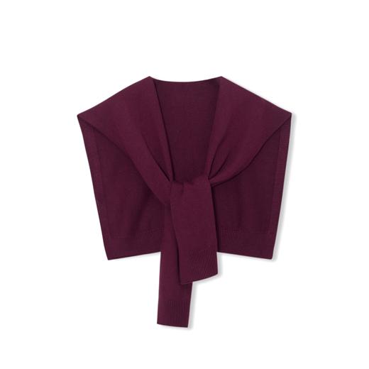 【积分换购不退货】伊芙丽紫红色针织披肩1BB1W0231 商品图0