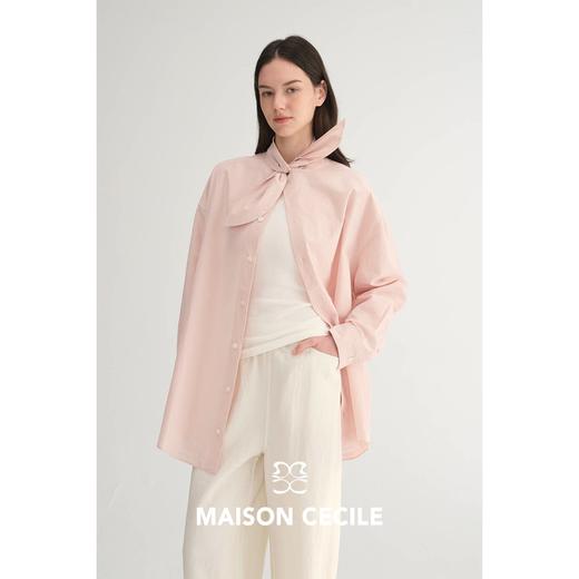 MC两色|高支全棉舒适优雅设计感兔耳朵廓形衬衫MAISON CECILE 商品图3