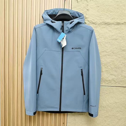 F032313春季秋冬季软壳防水防风内里加绒加厚款连帽冲锋衣 商品图3