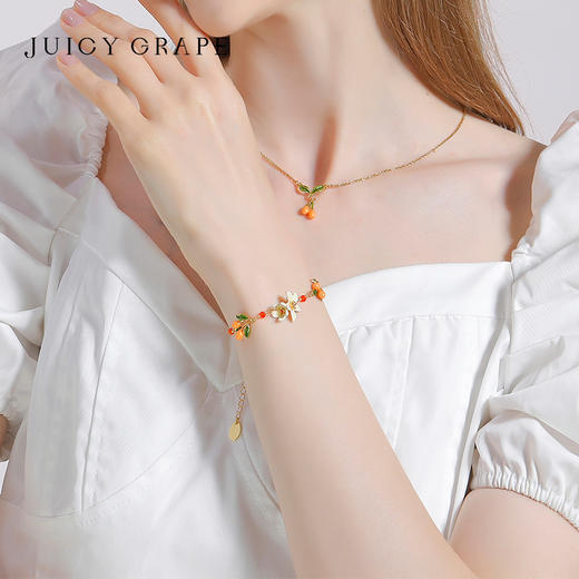 【焕新季】Juicy Grape原创甜美ins小众设计白色橙花小金桔法式森系手链女 商品图2
