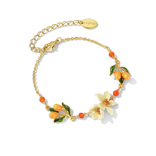 【焕新季】Juicy Grape原创甜美ins小众设计白色橙花小金桔法式森系手链女 商品图4