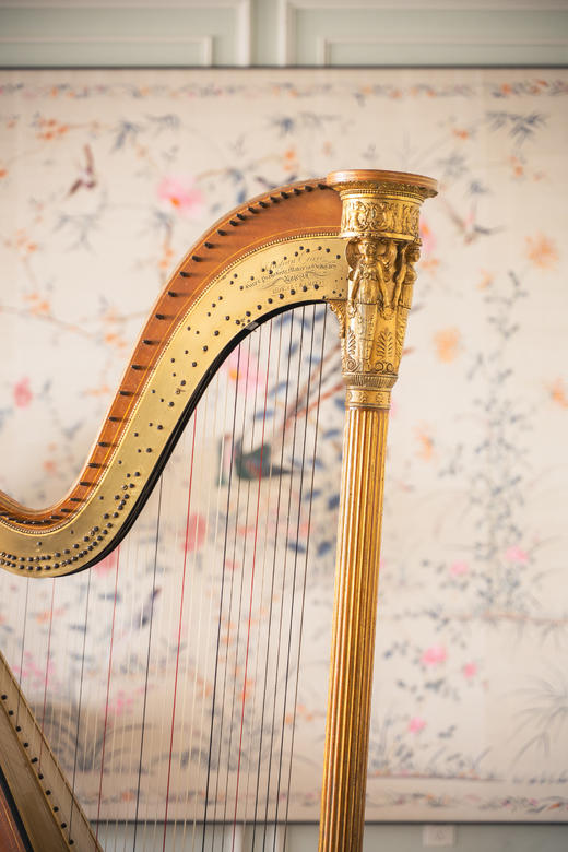 独角鹿西洋古董 19世纪法国顶级乐坊Érard签名出品「To Her Majesty & the Royal Family献给女王与王室」古希腊风格鎏金装饰椴木竖琴 商品图4